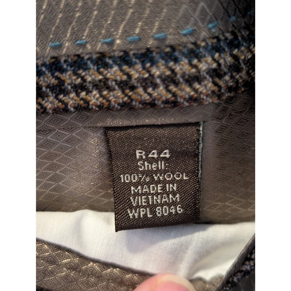 Tasso Elba Macy's Elbow Patch 100% Wool Brown Houndstooth Sports Coat Mens 44R - Picture 5 of 11